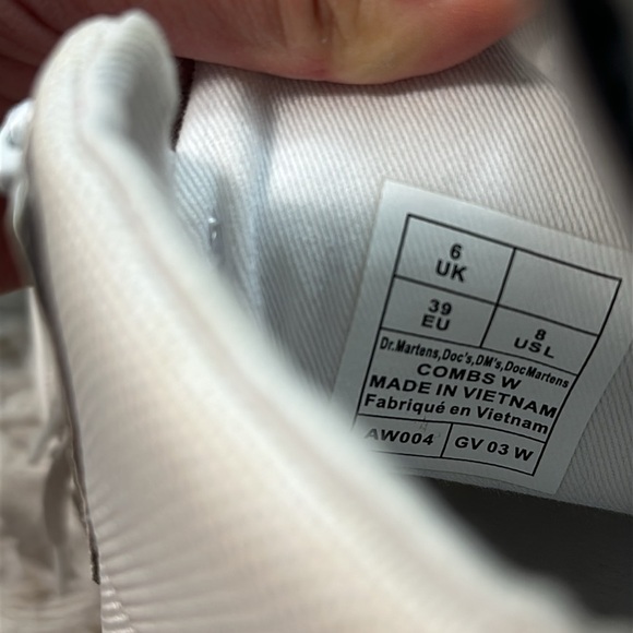 Doc Martens Combs White Fabric Combat Boots - Picture 10 of 10